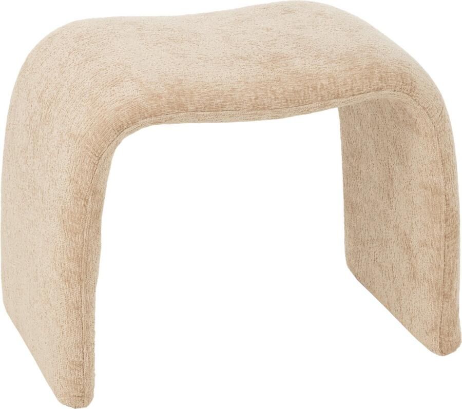 J-Line kruk N shape textiel beige