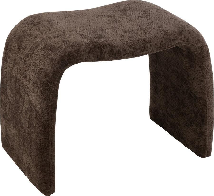 J-Line kruk N shape textiel donkerbruin