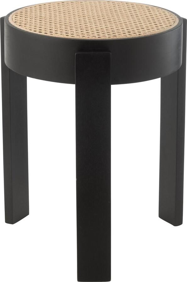 J-Line Kruk Pune Mangohout Zwart 35x35x44cm