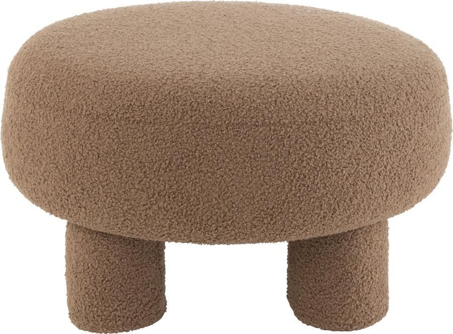 J-Line kruk rond Teddy Voeten textiel bruin