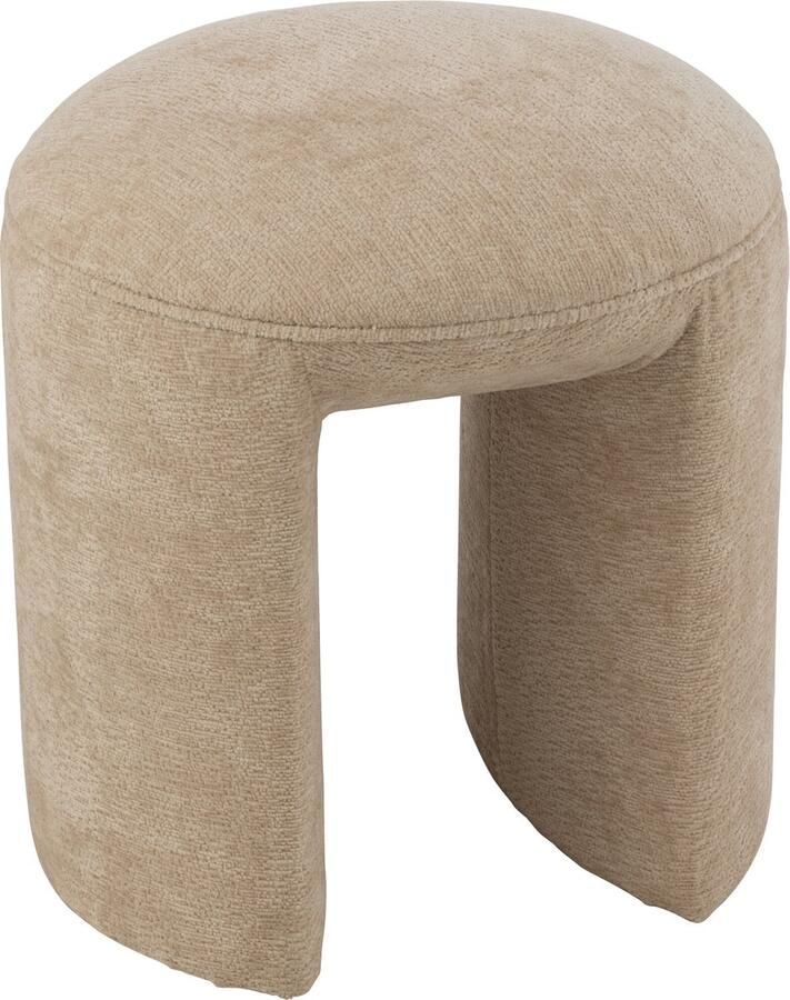 J-Line kruk Rond textiel beige - Foto 2