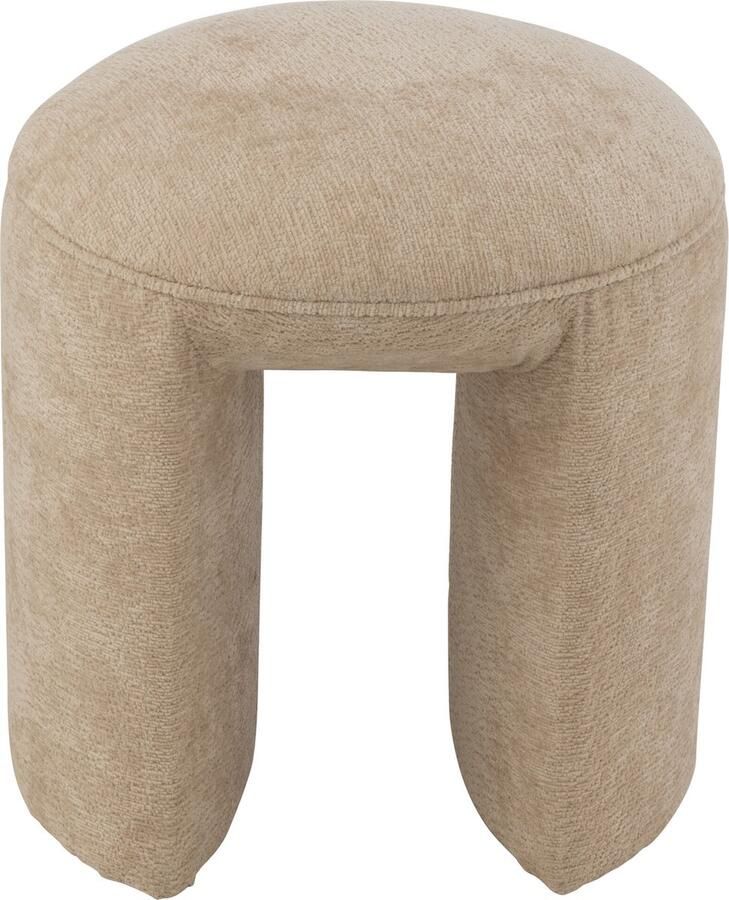 J-Line kruk Rond textiel beige