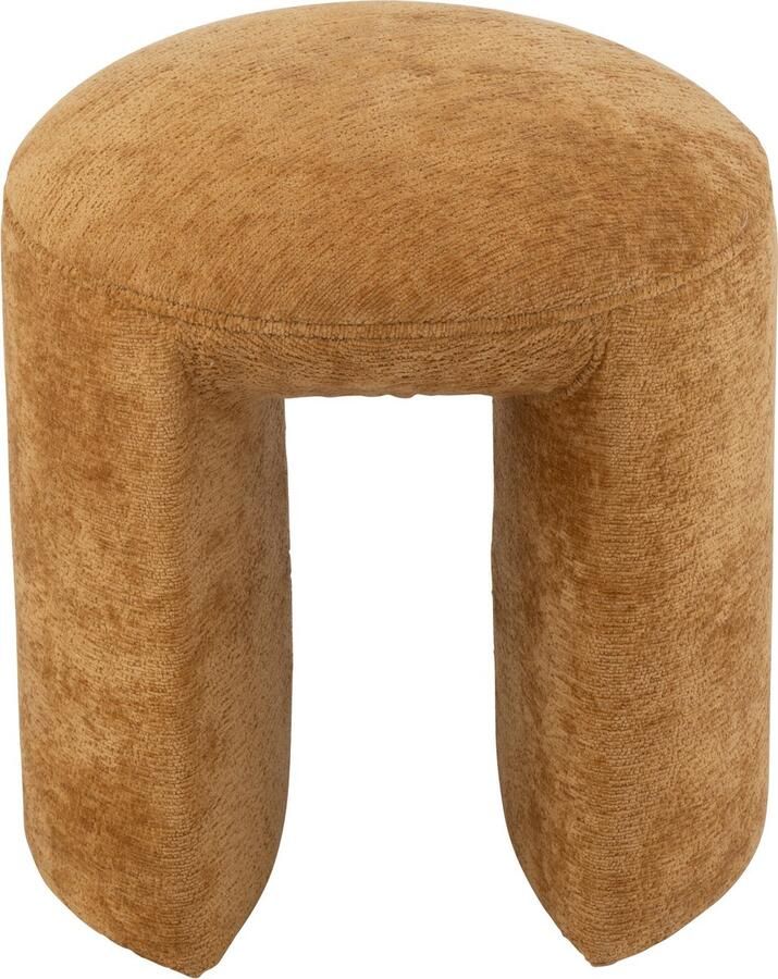 J-Line kruk Rond textiel oker