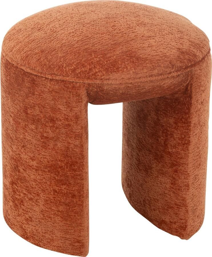 J-Line kruk rond textiel oranje roest - Foto 2