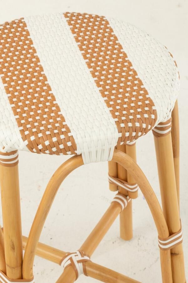 J-Line Barkruk Live Rattan Kunststof Naturel Wit - Foto 2