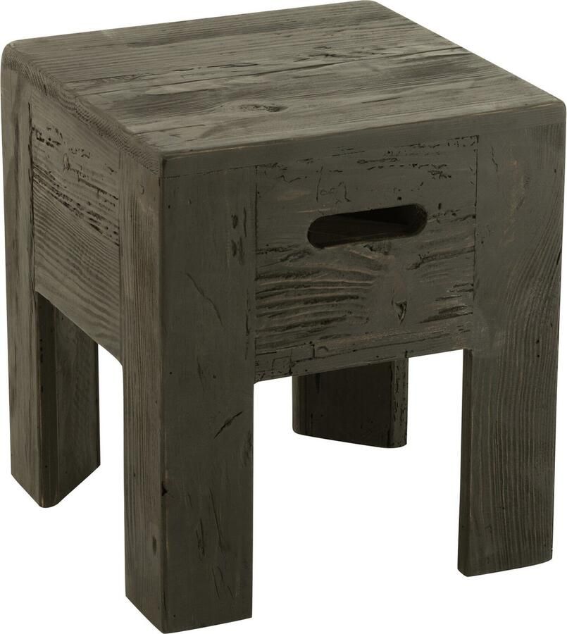 J-Line kruk will dennenhout zwart