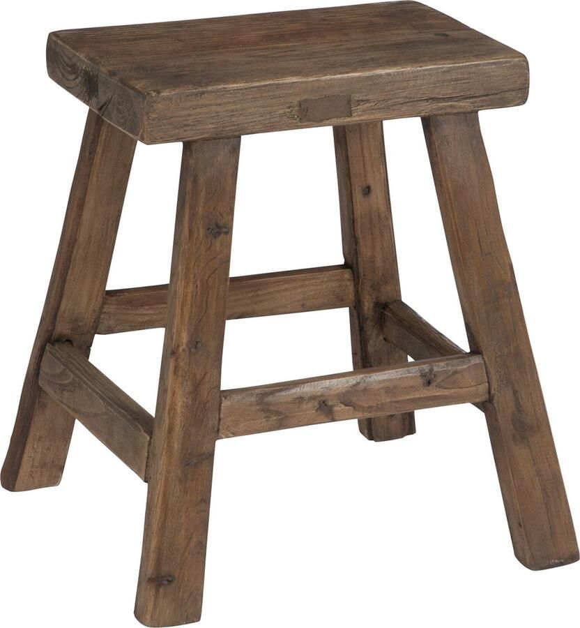 J-Line Krukje Rechthoek Hout Bruin 41x38x45cm