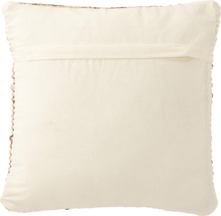 J-Line kussen Geweven wol ecru bruin