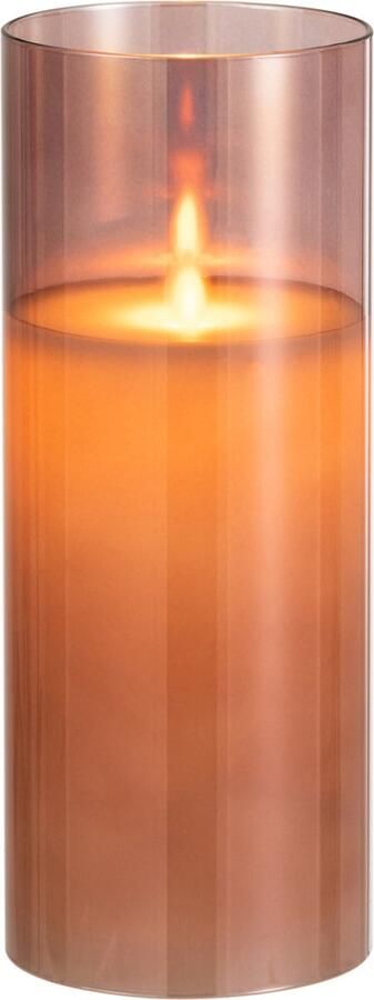 J-Line lamp Blinkend glas bruin large LED lichtjes