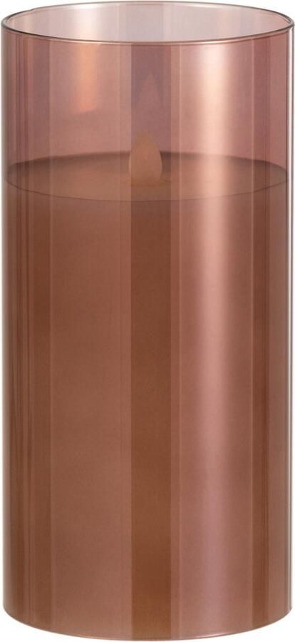 J-Line lamp Blinkend glas bruin medium LED lichtjes