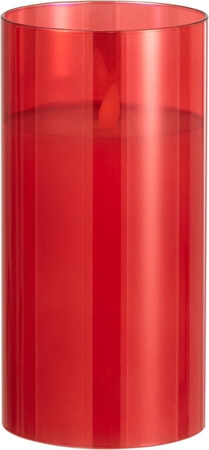 J-Line lamp Blinkend glas rood medium LED lichtjes