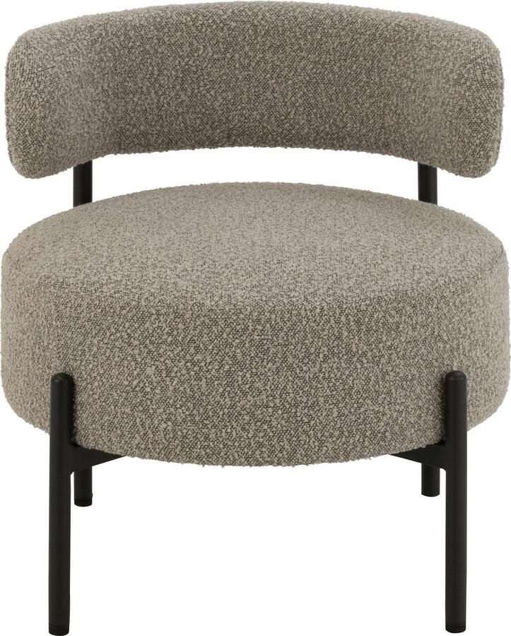 J-Line loungestoel Bouclé multiplex polyester grijs zwart
