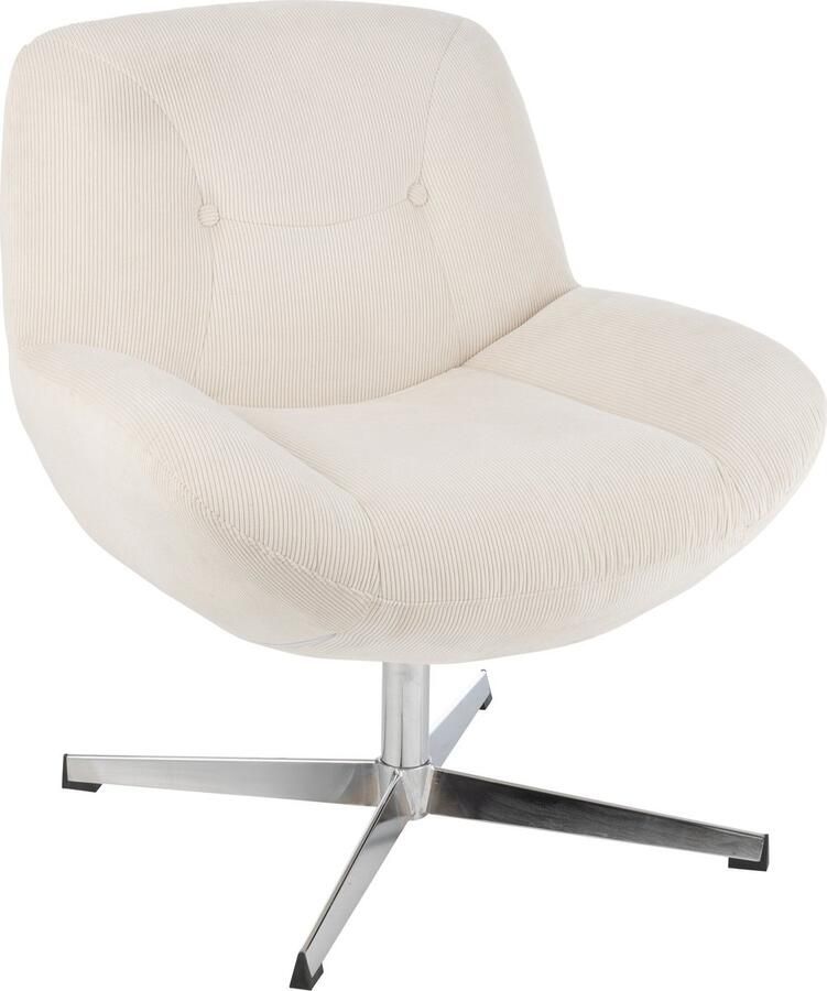 J-Line loungestoel Chill metaal multiplex creme zilver
