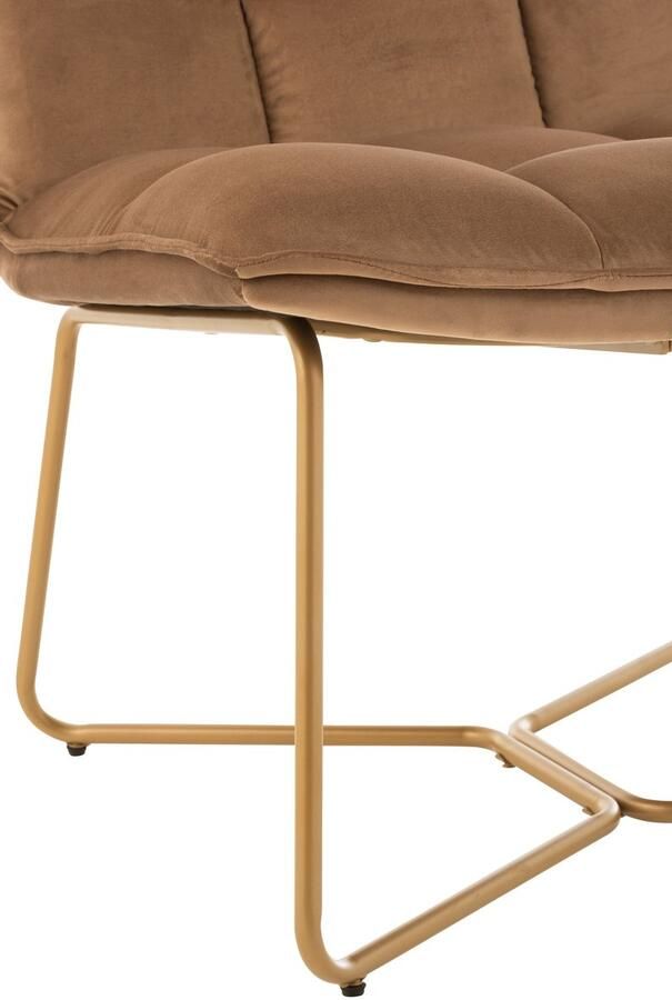 J-Line Lounge Stoel Lisa Metaal Textiel Bruin 2 stuks