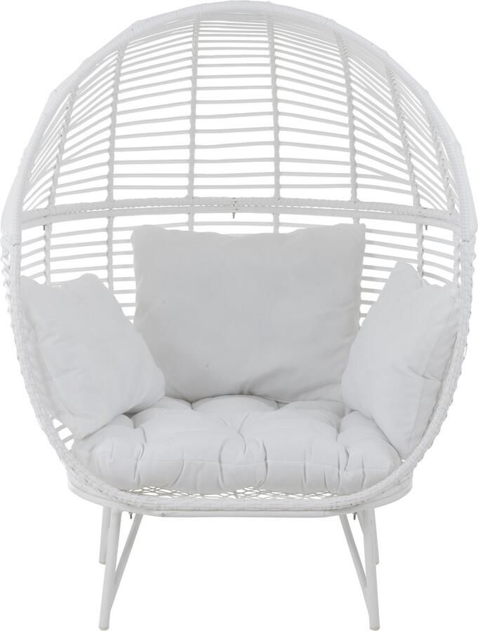 J-Line Loungestoel Ovaal Staal Wit