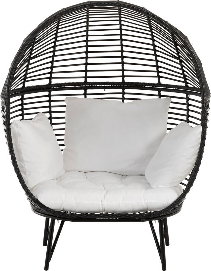 J-Line Loungestoel Ovaal Staal Zwart 115x110x148cm