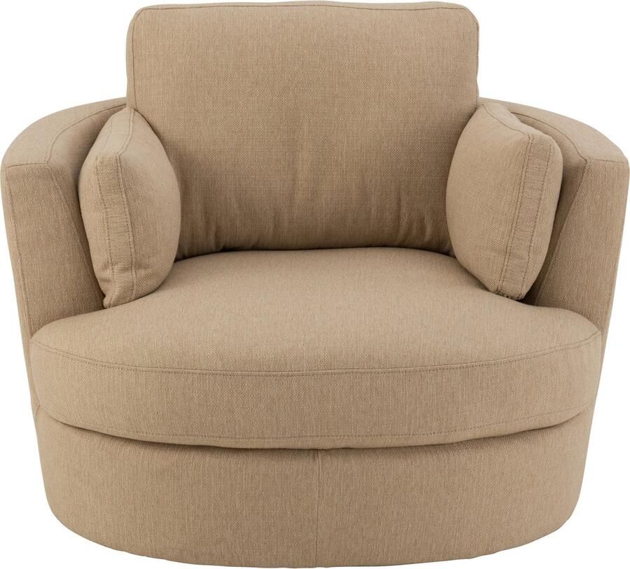 J-Line loungestoel Swiv hout textiel beige - Foto 2