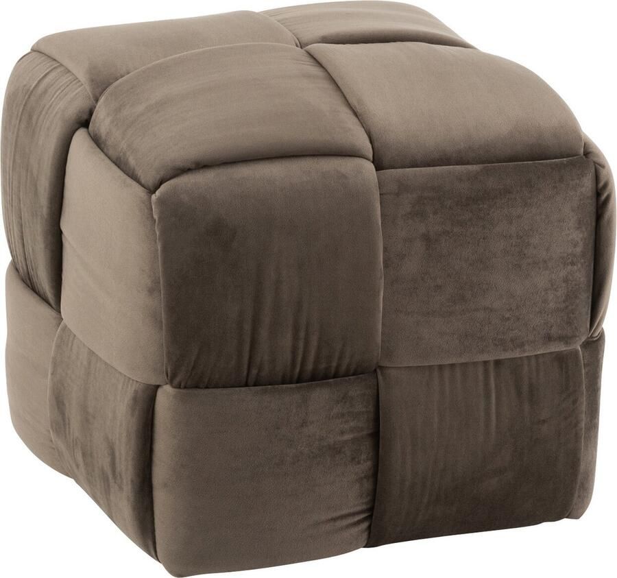 J-Line Poef 1-zit Textiel hout Donker Grijs 42x42x40cm