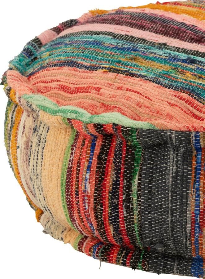 J-Line poef Chindi Rond katoen polyester mix