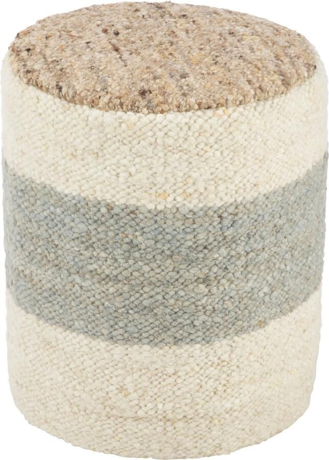 J-Line poef cilinder streep wol mix