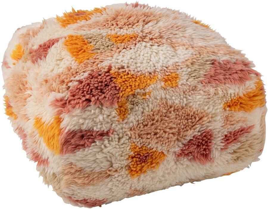 J-Line poef Geometrisch wol mix