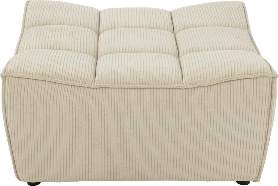 J-Line Poef Grid Populierenhout|schuim Beige 84x92x44cm