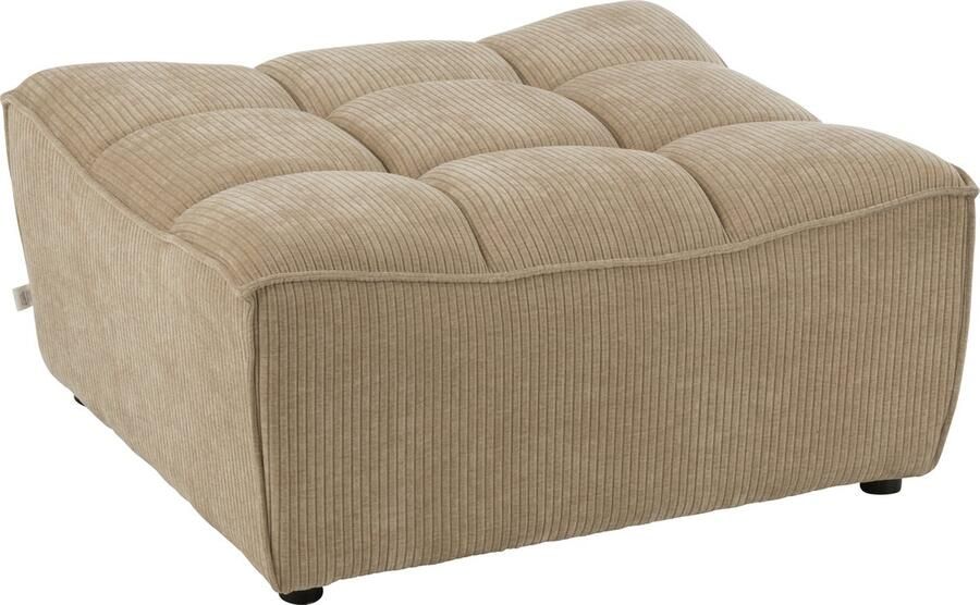 J-Line Poef Grid Populierenhout schuim Donker Beige 84x92x44cm - Foto 2