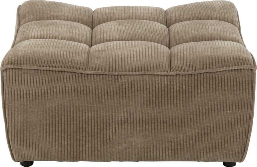 J-Line Poef Grid Populierenhout schuim Donker Taupe 84x92x44cm