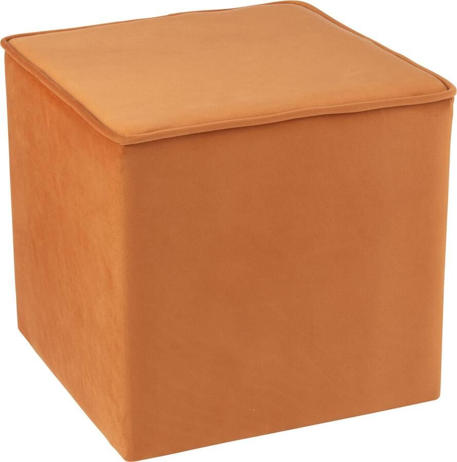 J-Line Poef Kubus Velvet Oker 37x37x37cm
