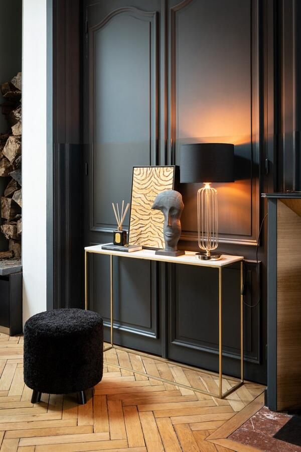 J-Line Poef Schaap Poot Polyester Zwart