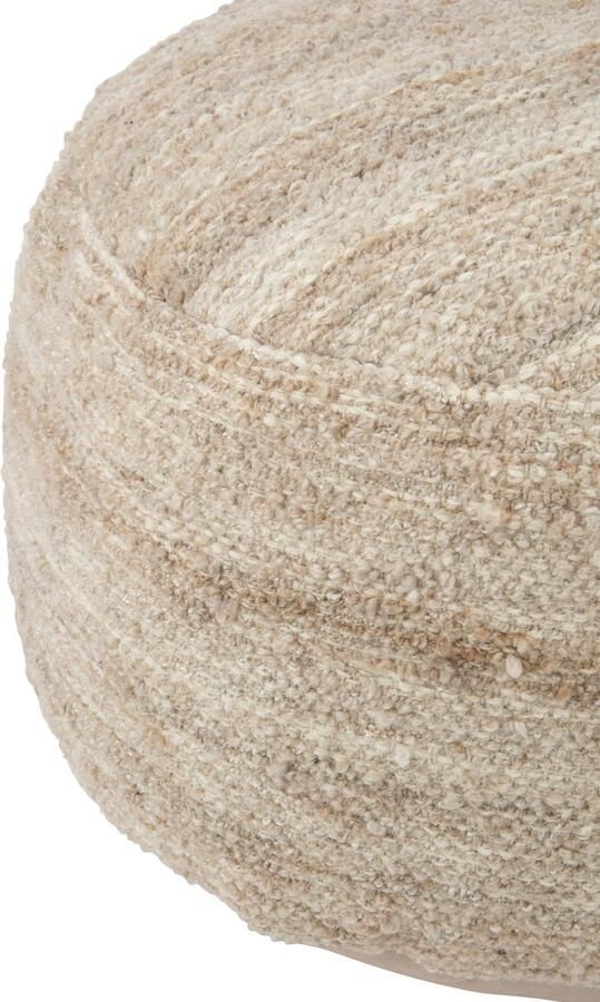 J-Line poef steen tweekleurig weefsel wol beige