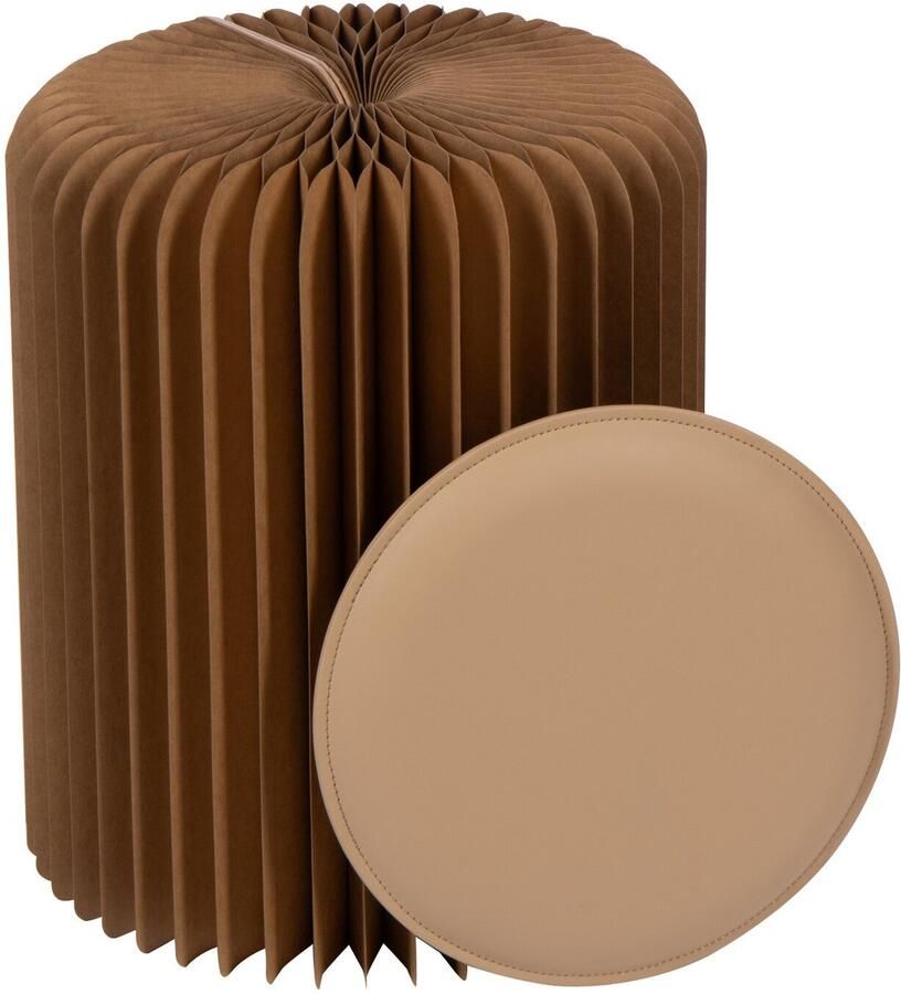J-Line poef Vouwbaar papier camel