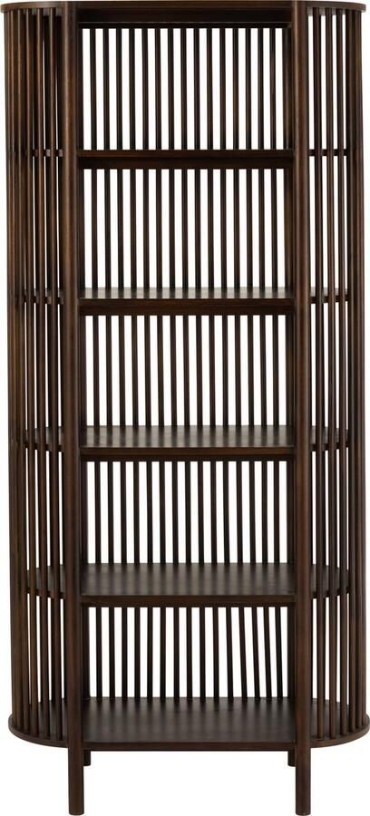 J-Line Rek Conie 5 Planken Mango Hout Donker Bruin