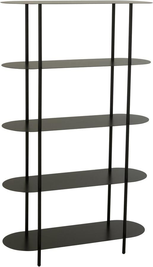 J-Line Rek Ovaal Ijzer Zwart