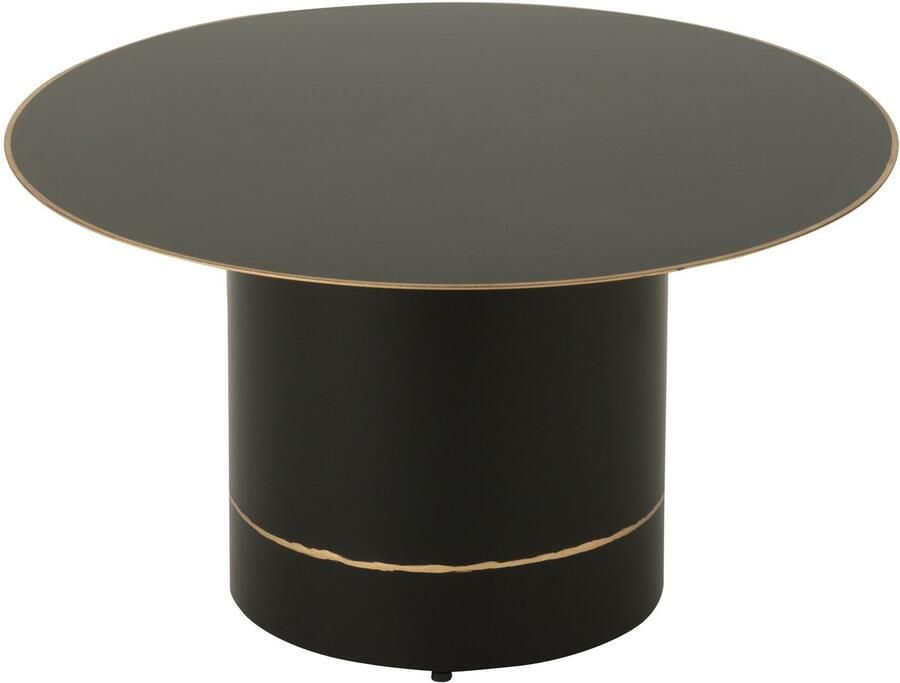 J-Line Salontafel Cilindervoet With Golden Border Rond Ijzer Zwart Goudkleurig Small - Foto 2