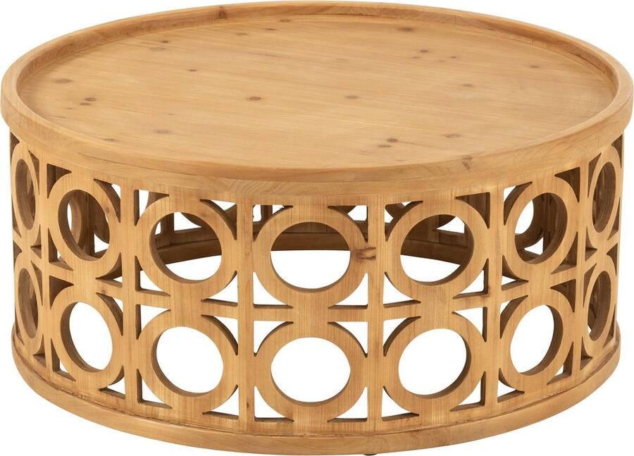 J-Line Salontafel Gekerfd Sparhout Mdf Naturel