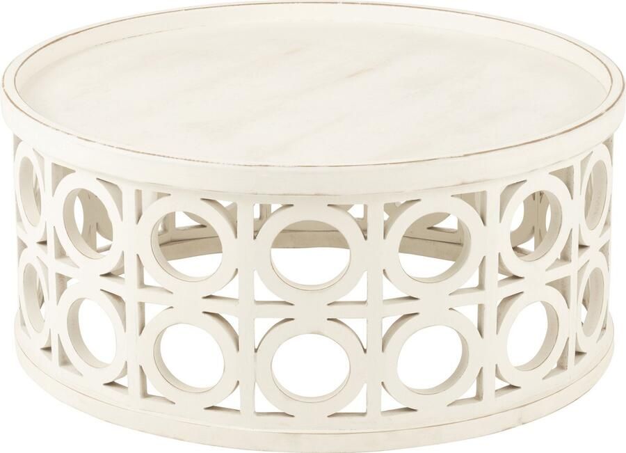 J-Line Salontafel Gekerfd Sparhout Mdf Wit - Foto 2