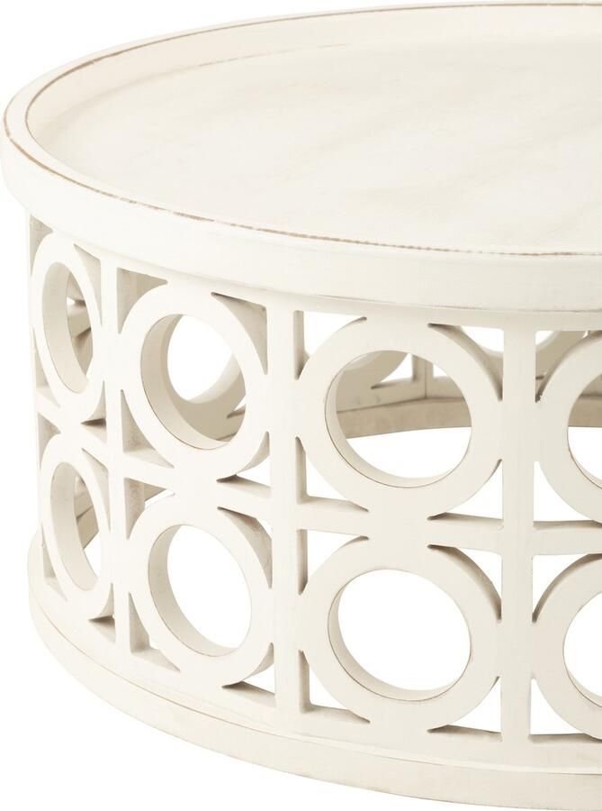 J-Line Salontafel Gekerfd Sparhout Mdf Wit