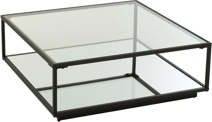 J-Line salontafel ijzer glas zwart large