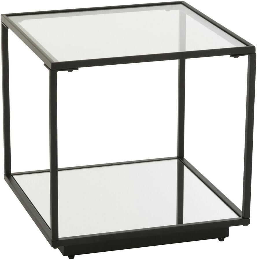 J-Line Salontafel Ijzer Glas Zwart Small