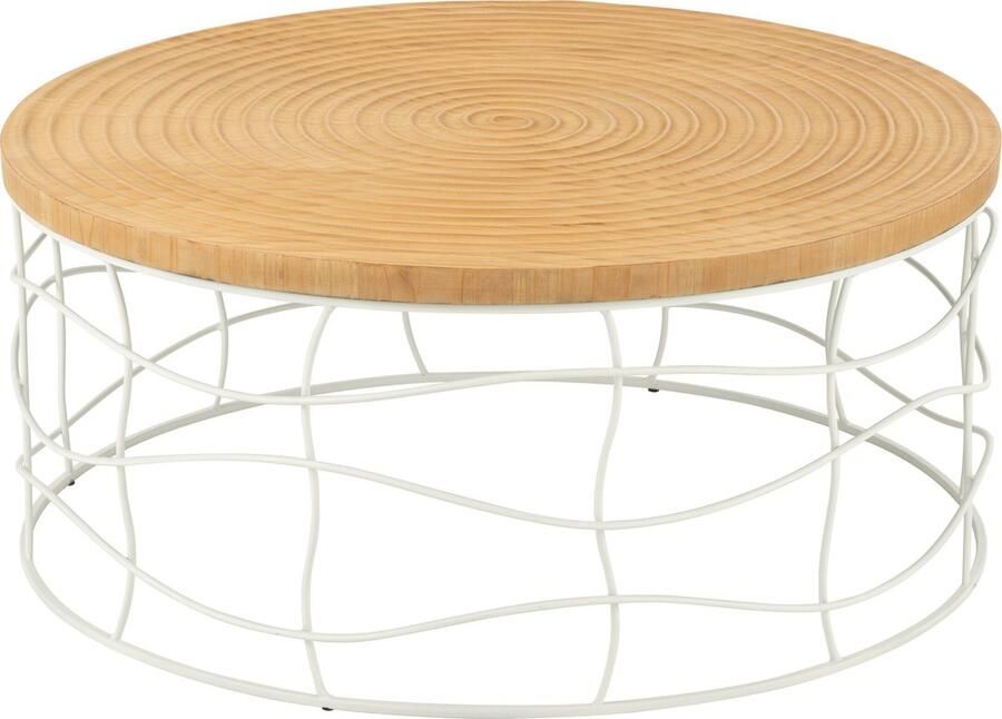 J-Line Salontafel Ijzer Sparhout Naturel Wit