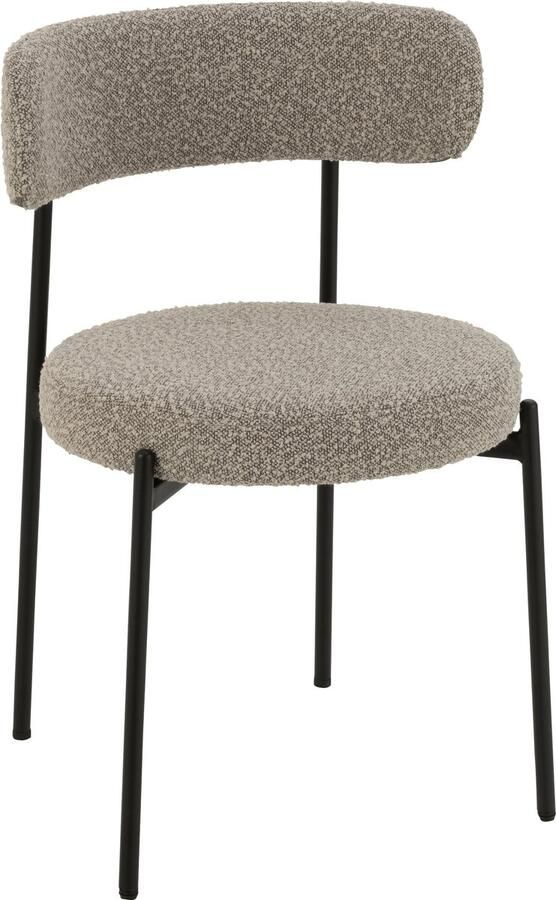 J-Line stoel Bouclé multiplex polyester grijs zwart