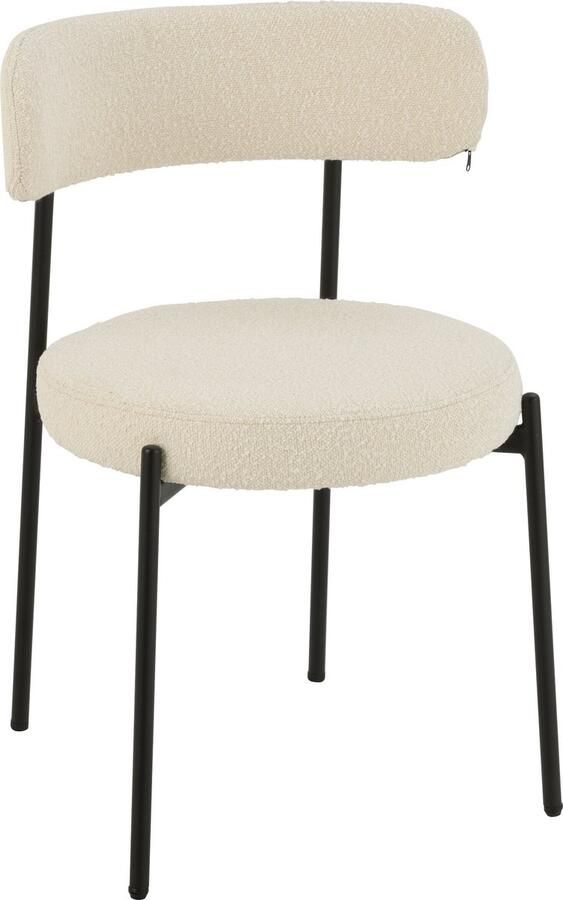 J-Line stoel Bouclé multiplex polyester wit zwart - Foto 2