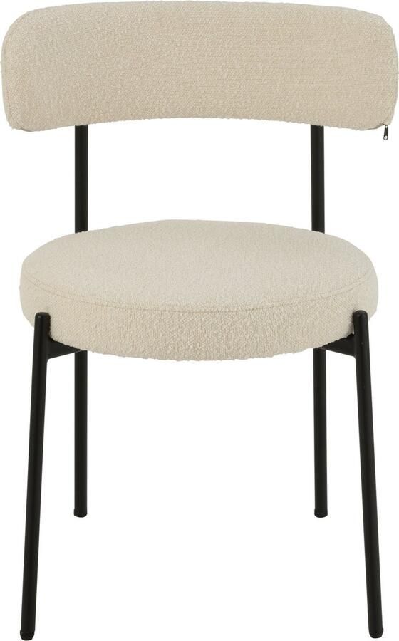 J-Line stoel Bouclé multiplex polyester wit zwart