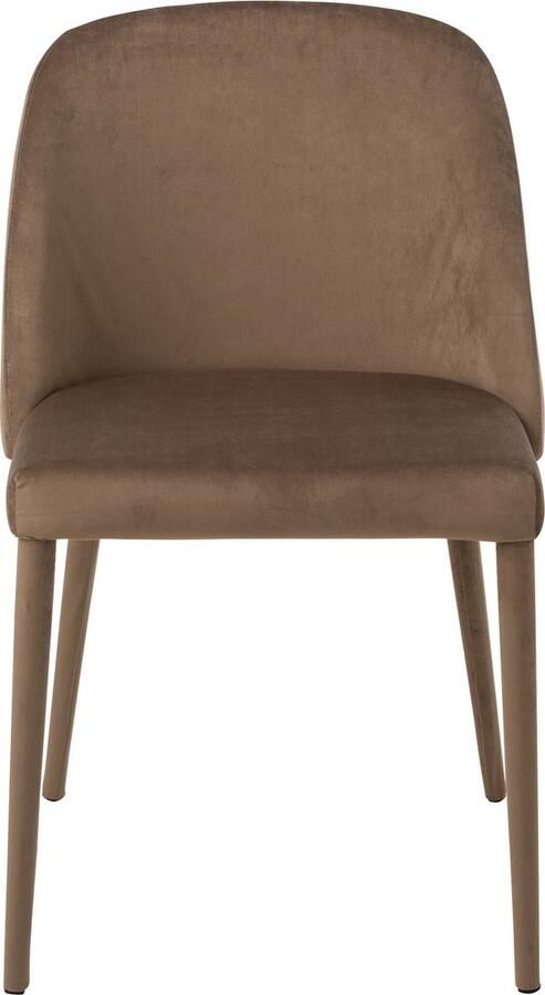 J-Line Charlotte stoel voor binnen textiel & metaal bruin 2 stuks woonaccessoires