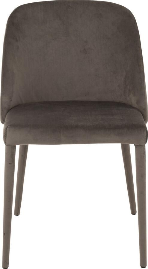 J-Line Charlotte stoel voor binnen textiel & metaal grijs 2 stuks woonaccessoires