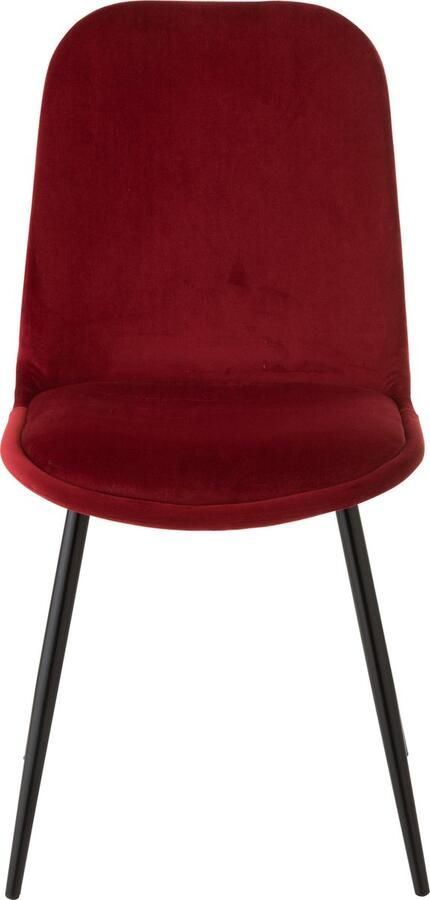 J-Line stoel Claire metaal textiel bordeaux 2 stuks