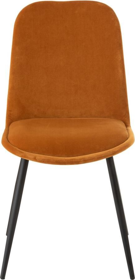 J-Line stoel Claire metaal textiel- oker 2 stuks