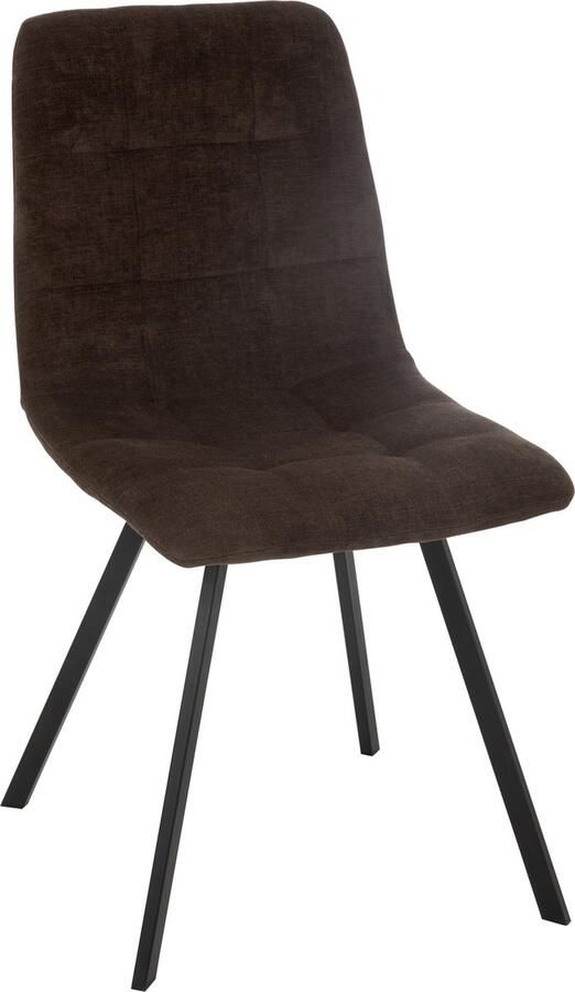 J-Line eetstoel Clark metaal polyester bruin - Foto 2