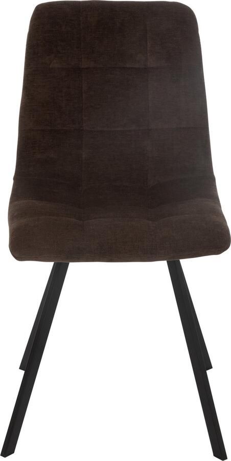 J-Line eetstoel Clark metaal polyester bruin